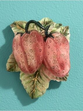 Vintage Japan Strawberry Wall Plaque Wall Pocket